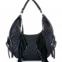 Sarah E. Black Italian Leather Hobo