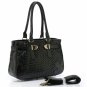 Sarah E. Black Woven Leather Tote