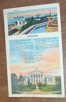 Vintage Virginia Poem Postcard