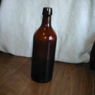 Brown Glass Bottle 9 1/2" tall - Cork Style Top