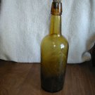 Brown Glass Bottle - With Cork in It - 11"  tall