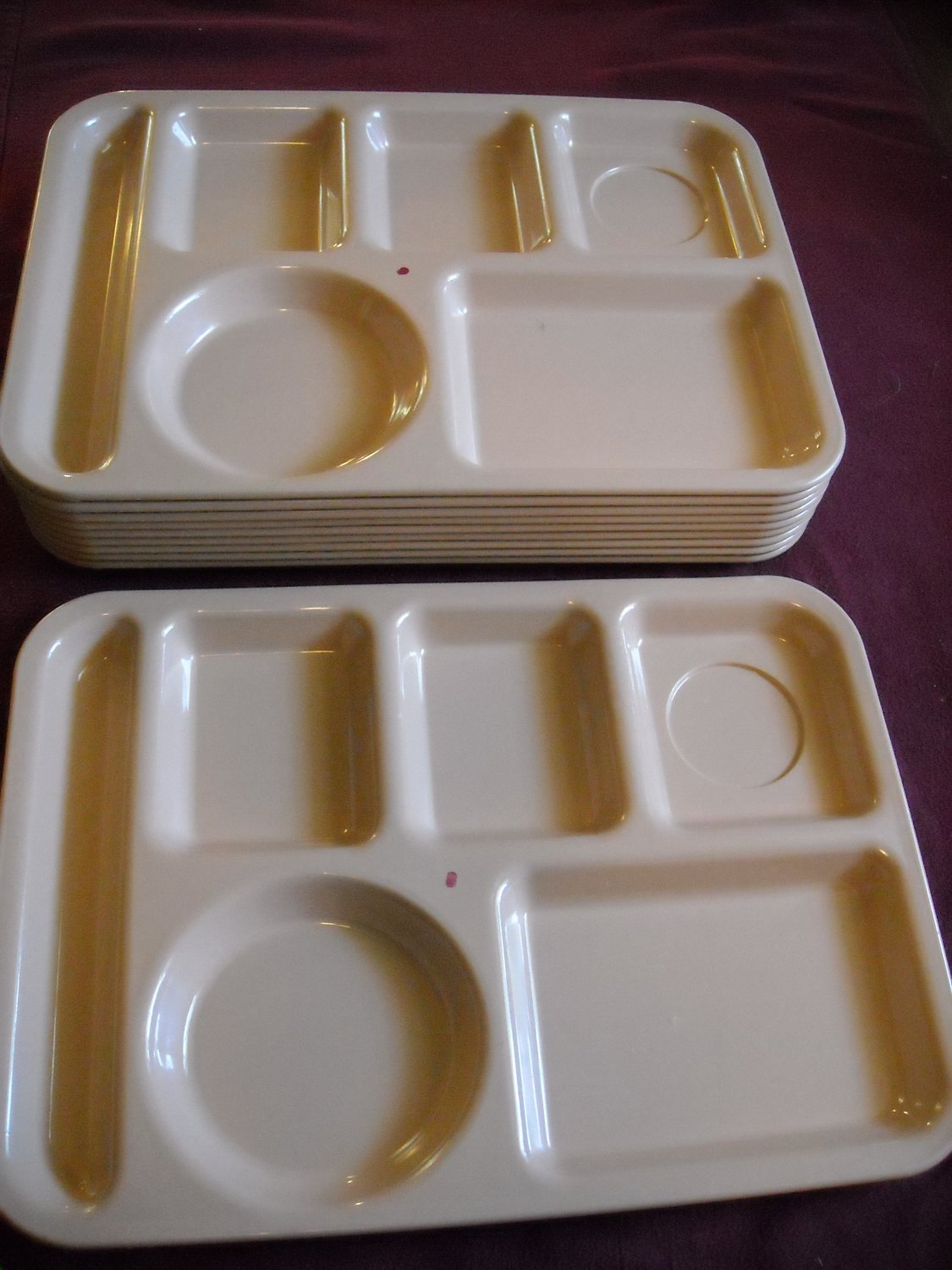 Lot of 10 Pink 6 Compartment Food Trays by Edward Don & Company Chicago (CMB3)
