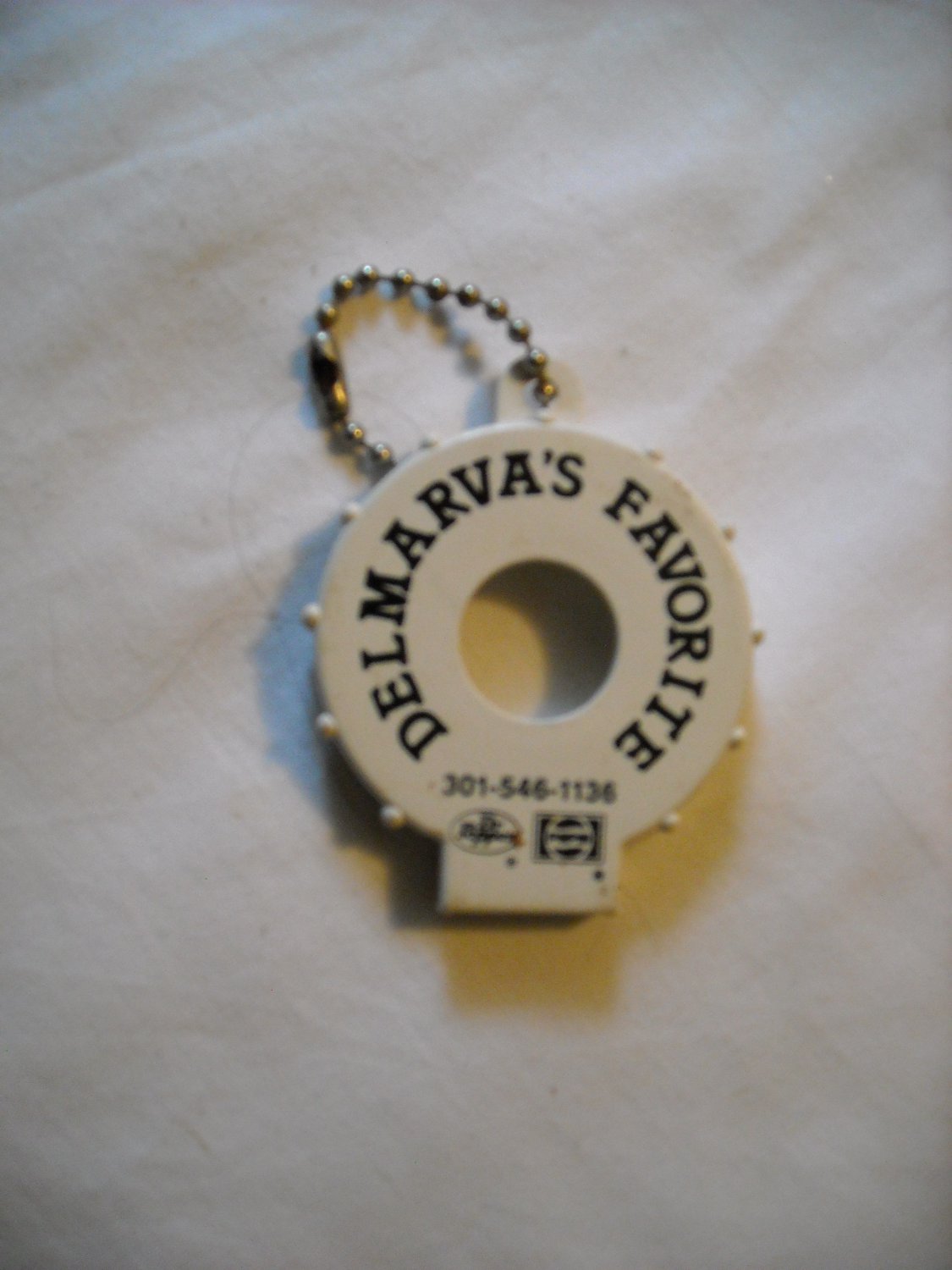 White Delmarva's Favorite Dr. Pepper and Pepsi Bottle and Can Opener