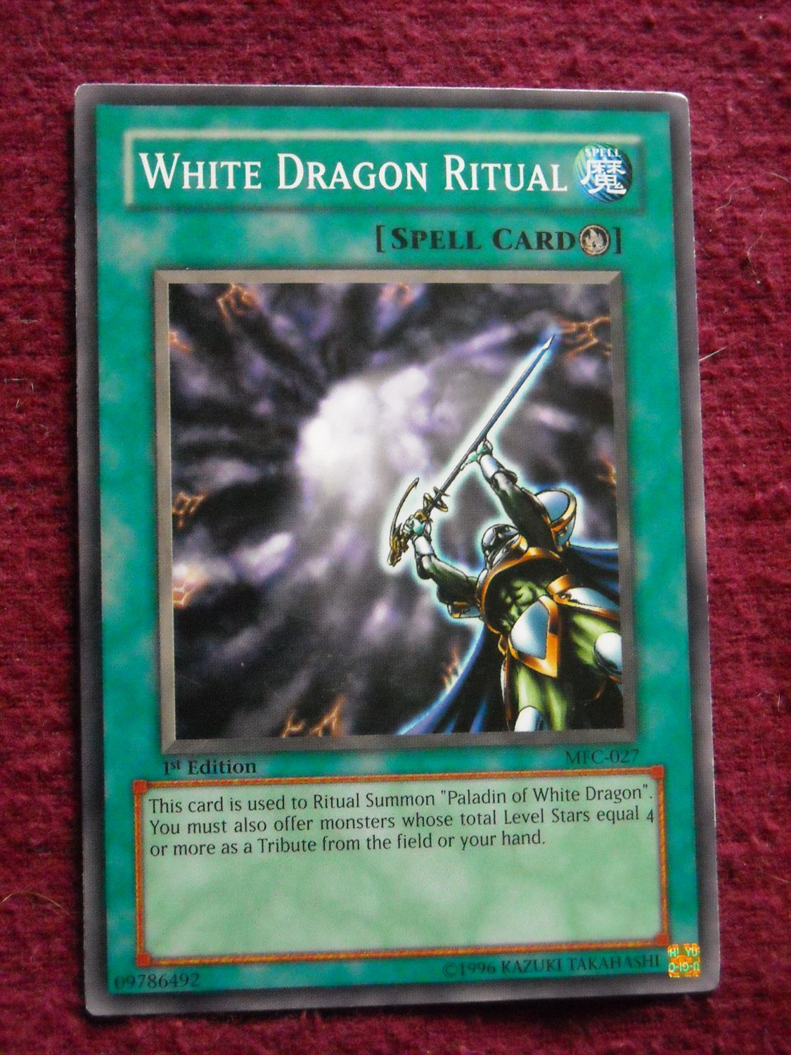 Yu-Gi-Oh! White Dragon Ritual MFC-027 Ritual Spell Card - YuGiOh 1st Edition Magician's Force 1996