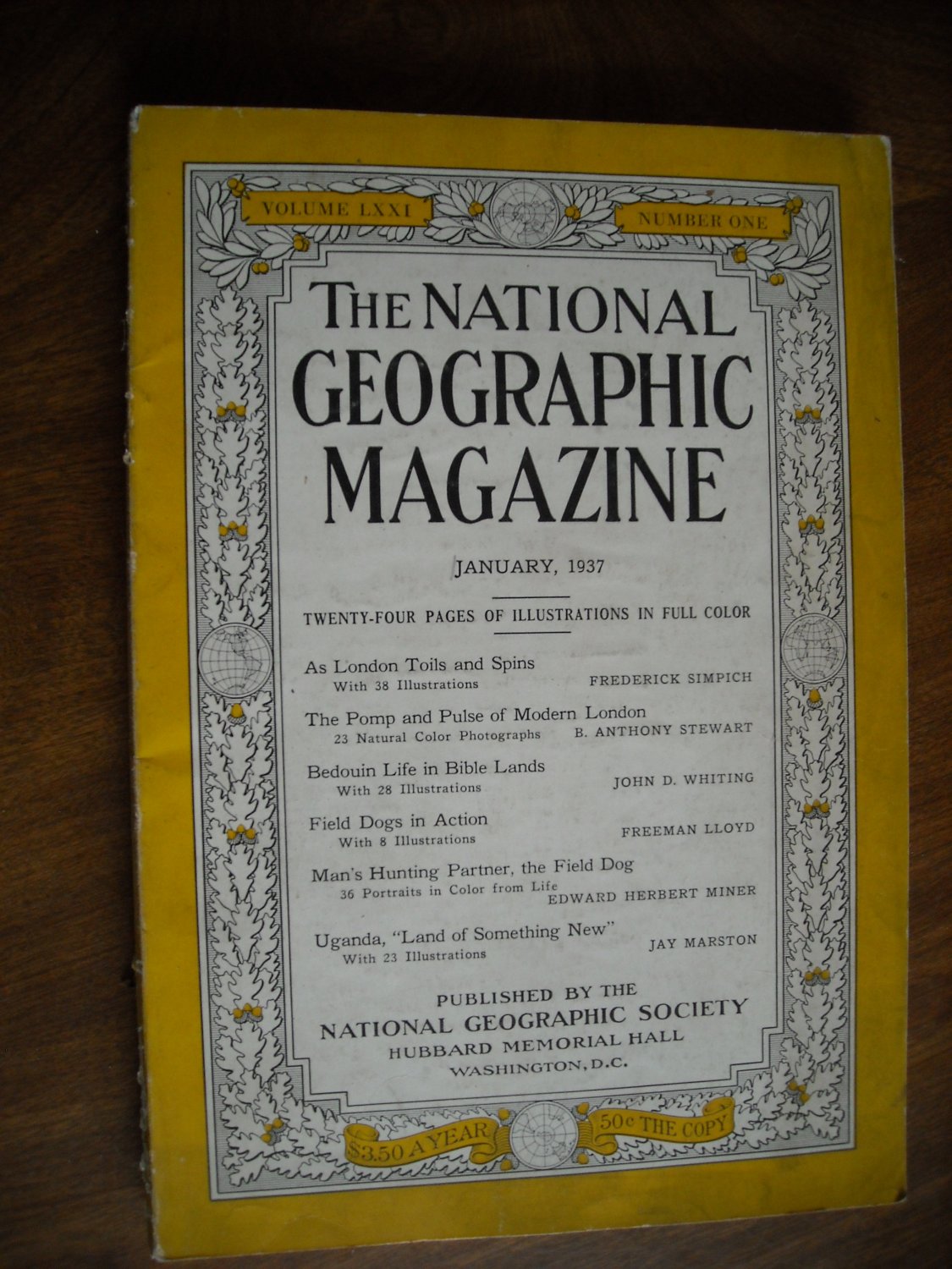 National Geographic January 1937 Vol. LXXI Vol. 71 No. 1 London, Bedouin, Field Dogs (G4)