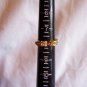 Gold Tone Heart Ring Size 8 Jewelry Has Hearts Along Top of Band (SD1)