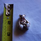 Silver Tone Teddy Bear Tiny Trinket Box with Enamel Color (pbx 7) 1 1/4" Long x 1" Wide X 1/2" High