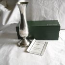 Kirk Stieff 7" Pewter Bud Vase with Dupont Embossed Logo (CMB3) Front Royal Virginia Plant