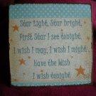 Metal Wall Sign - Star Light Star Bright Poem from Childhood 9 1/2" x 9 1/2" square (CMB1)