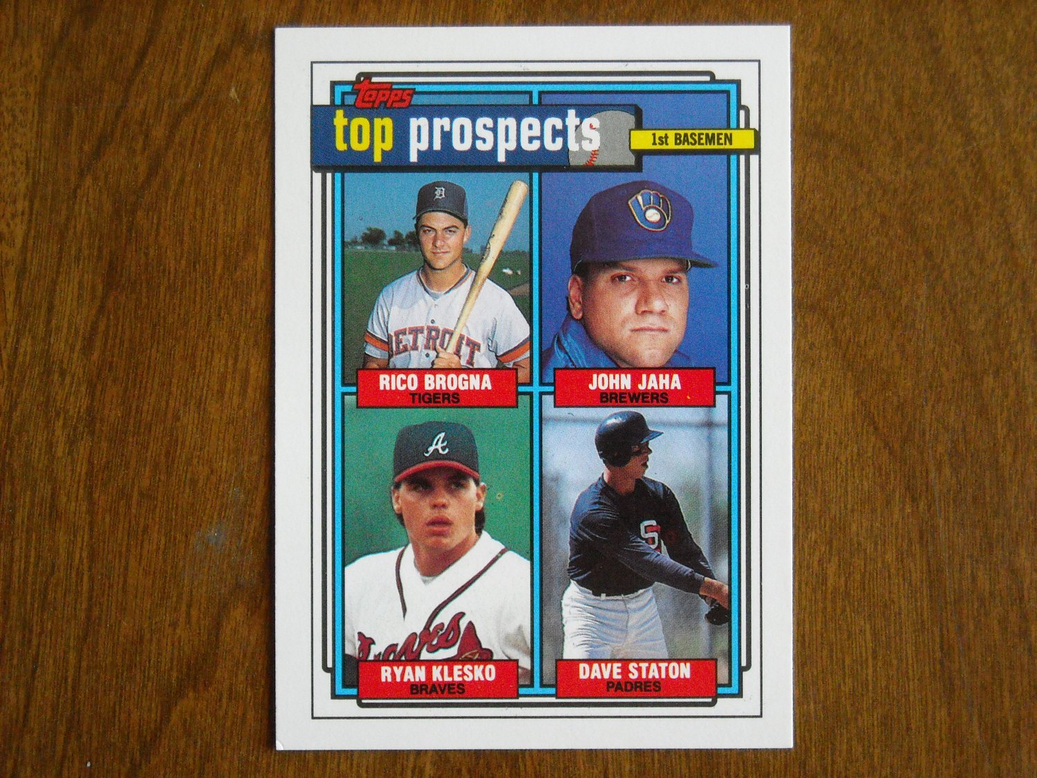 Top Prospects First Basemen 126 Brogna, Jaha, Klesko, Staton 1992