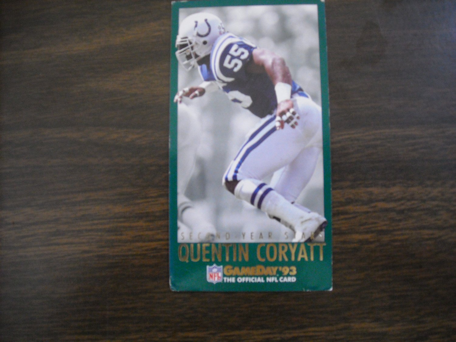 Quentin Coryatt Indianapolis Colts Fleer GameDay 1993 12 Second