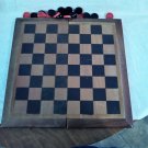 Wooden Checker Board that Folds and Stores Pieces - Magnets keep it closed