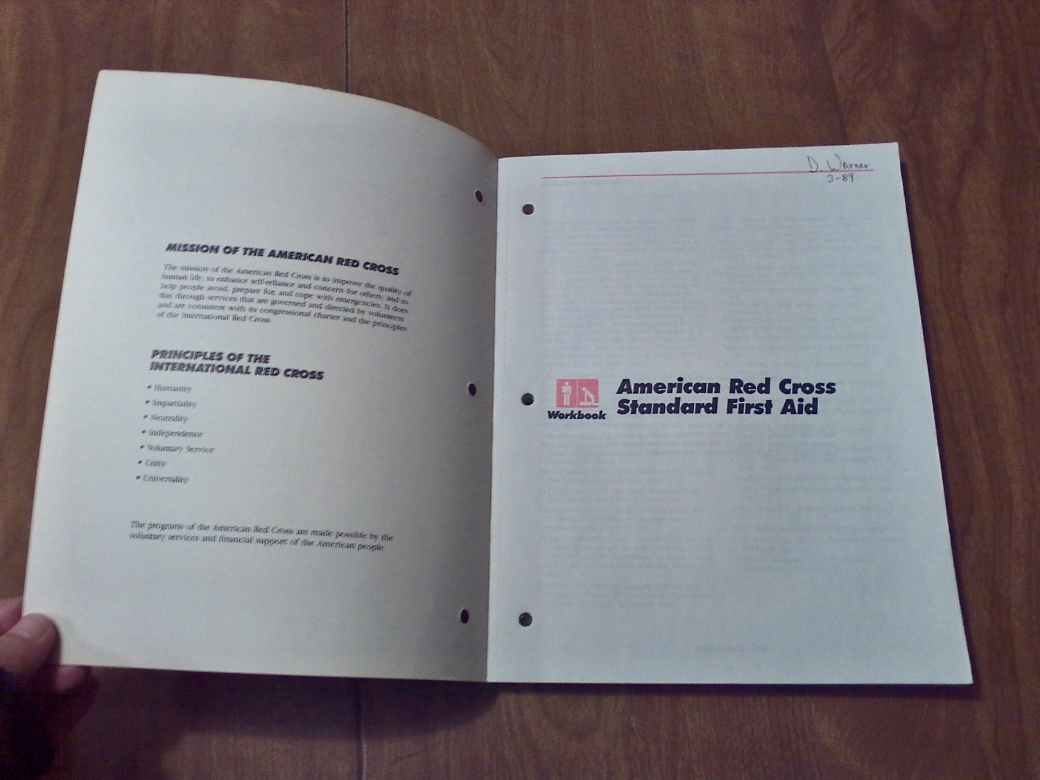 American Red Cross Standard First Aid (1988) (C14) Medical Workbook