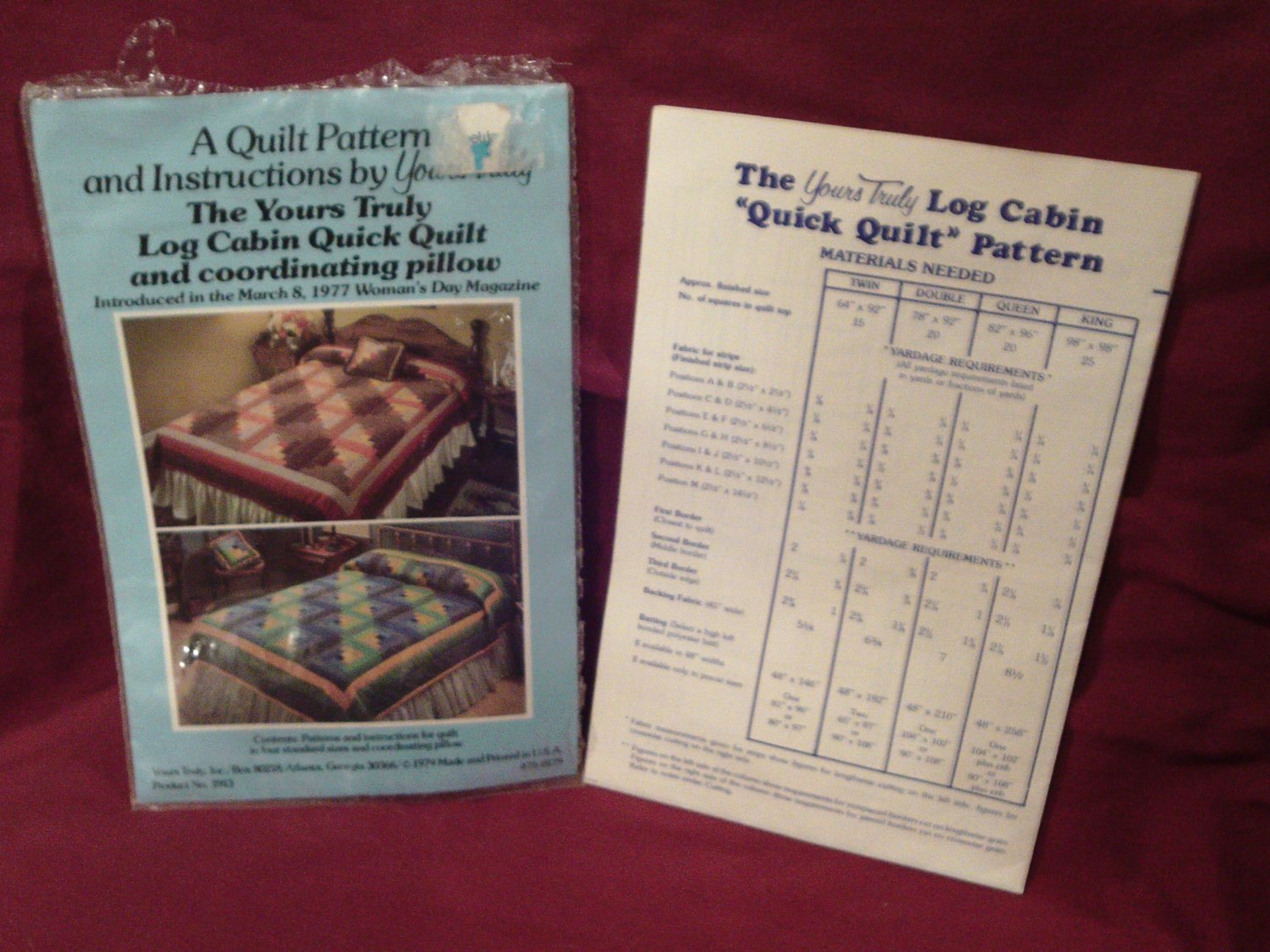 The Yours Truly Log Cabin Quick Quilt And Coordinating Pillow