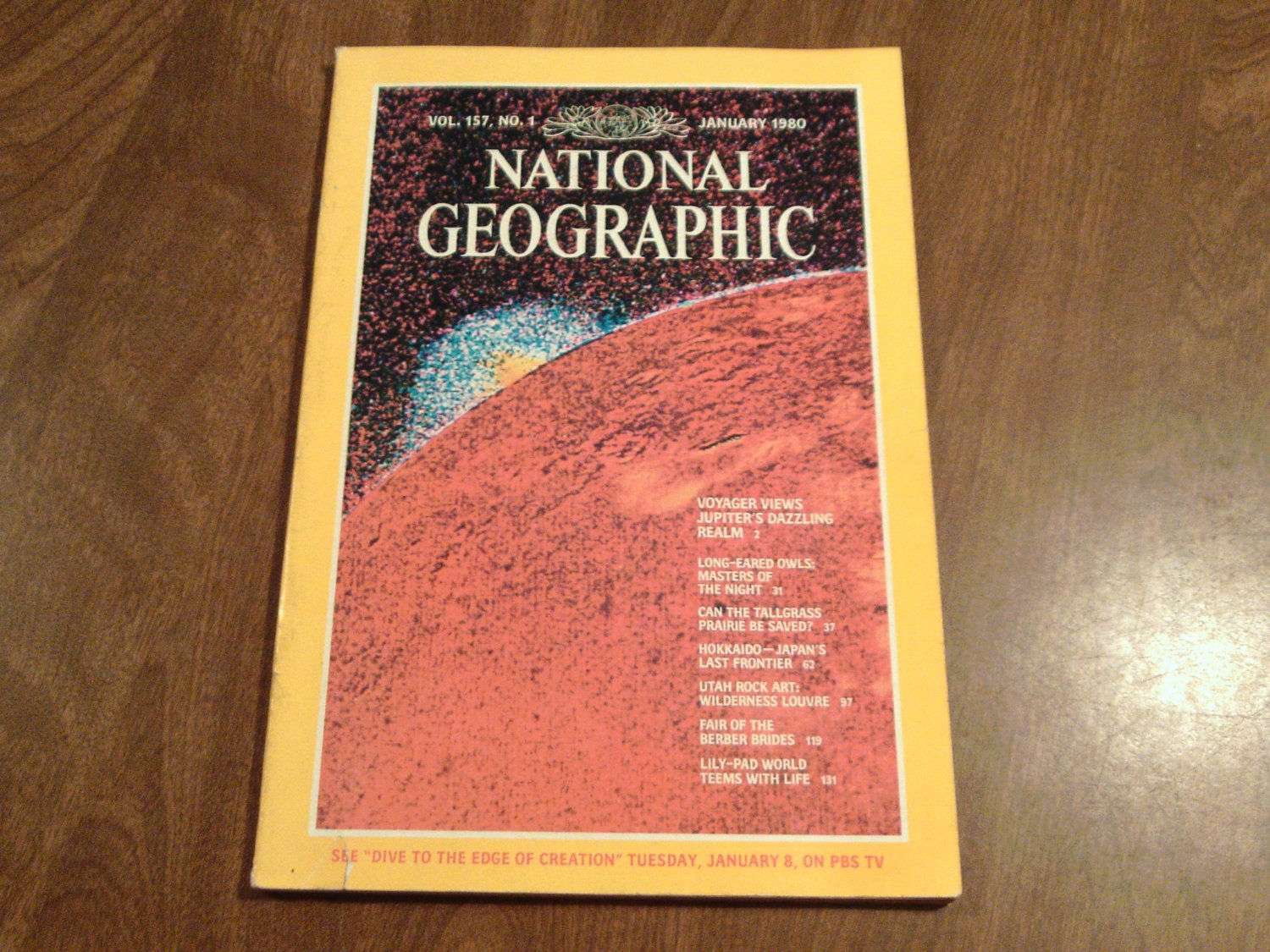 National Geographic Vol. 157 No. 1 January 1980 Jupiter, Owls, Prairie ...