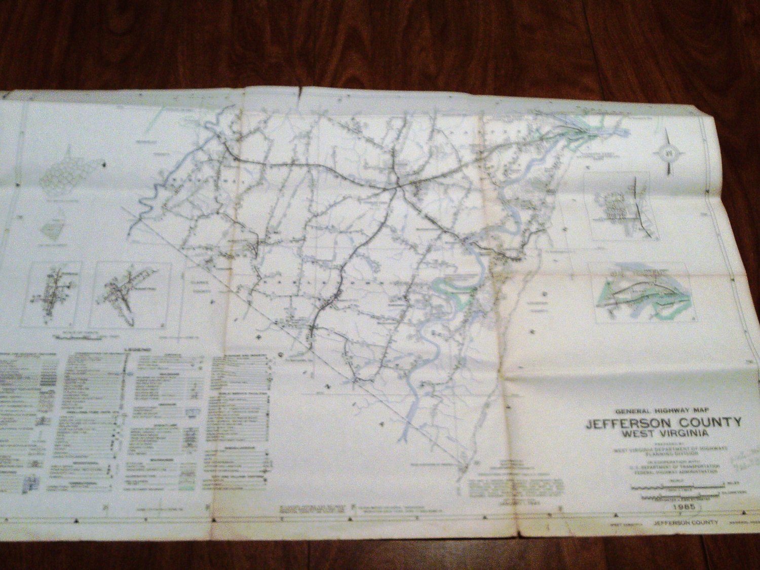 Jefferson County West Virginia General Highway Map 1985 2 Sheet Map 6668
