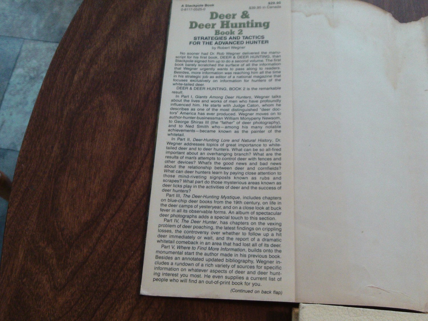 Deer & Deer Hunting Book 2 by Robert Wegner (1987) (B38) Strategy, Tactics