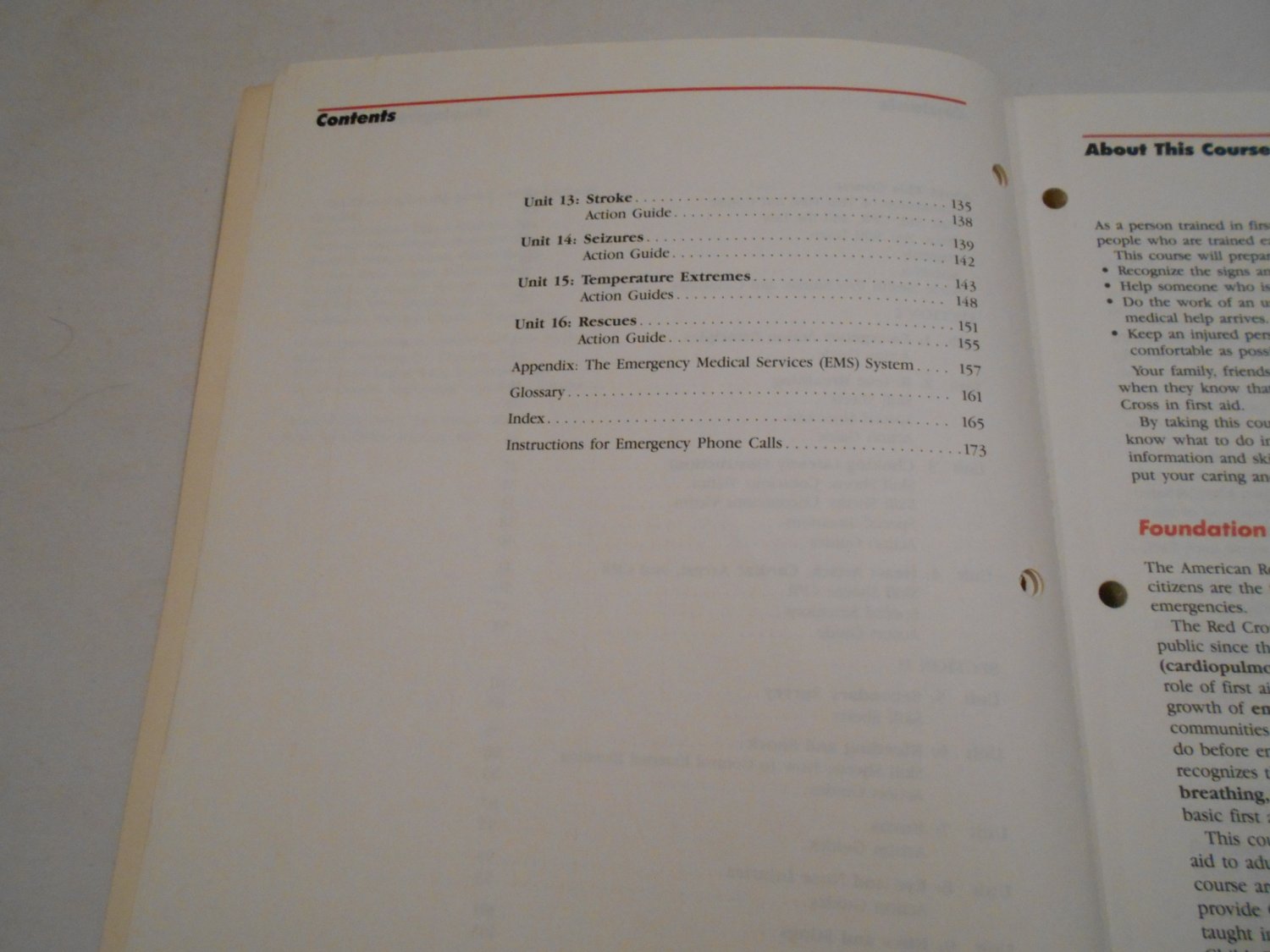 American Red Cross Standard First Aid (1988) (C14) Medical Workbook