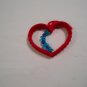Handcrafted Plastic Red Heart with Blue Beads (BB59) (PL) Crafts, Handmade