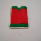 Handcrafted Plastic Canvas Red and Green Card Holder (BB59) (PL) Crafts, Handmade