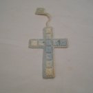 Handcrafted Plastic Canvas Blue and White Bookmark (BB59) (PL) Cross, Handmade