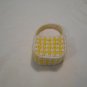 Handcrafted Plastic Canvas Mini Yellow and White Basket (bb59) (PL) Crafts, Handmade
