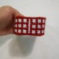 Handcrafted Plastic Canvas Mini Maroon and White Basket (bb59) (PL) Crafts, Handmade