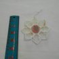 Handcrafted Plastic Canvas White Snowflake  with Red and Green Center Ornament (BB59) (PL) Handmade