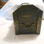 Gray Wooden Pirate Treasure Chest (CWB1) Skull with Red and Blue Eyes, Empty