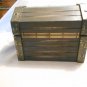 Gray Wooden Pirate Treasure Chest (CWB1) Skull with Red and Blue Eyes, Empty