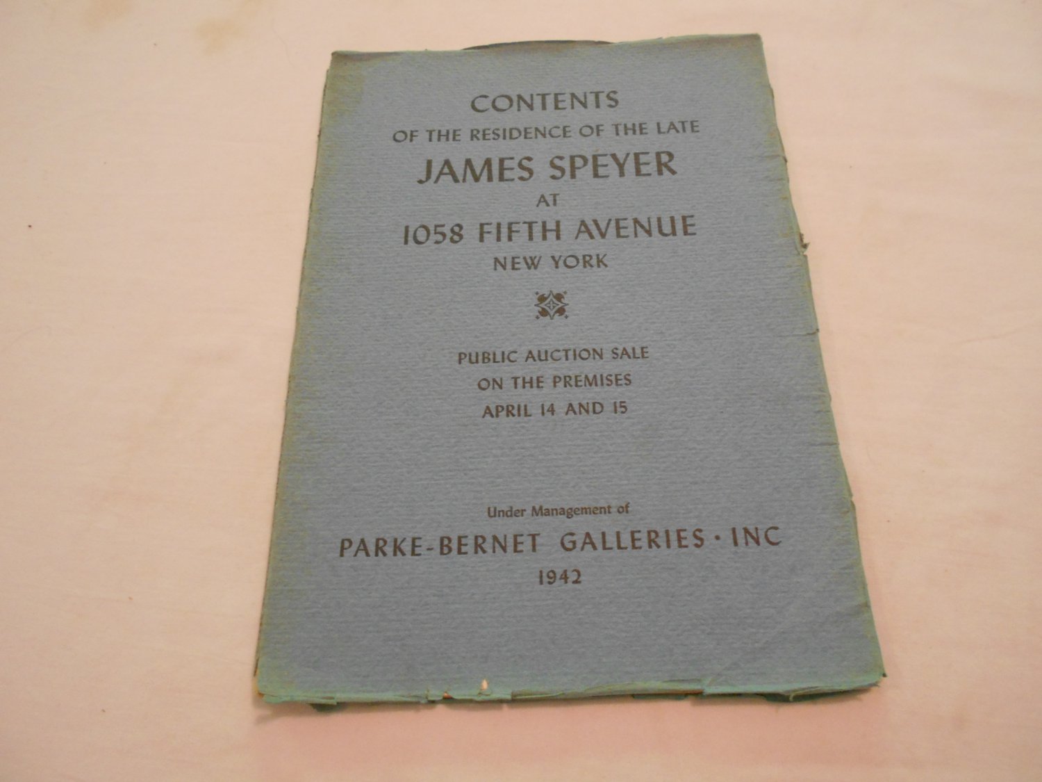 Parke Galleries Auction Catalog (1942) Sale number 366 (WC4) PB