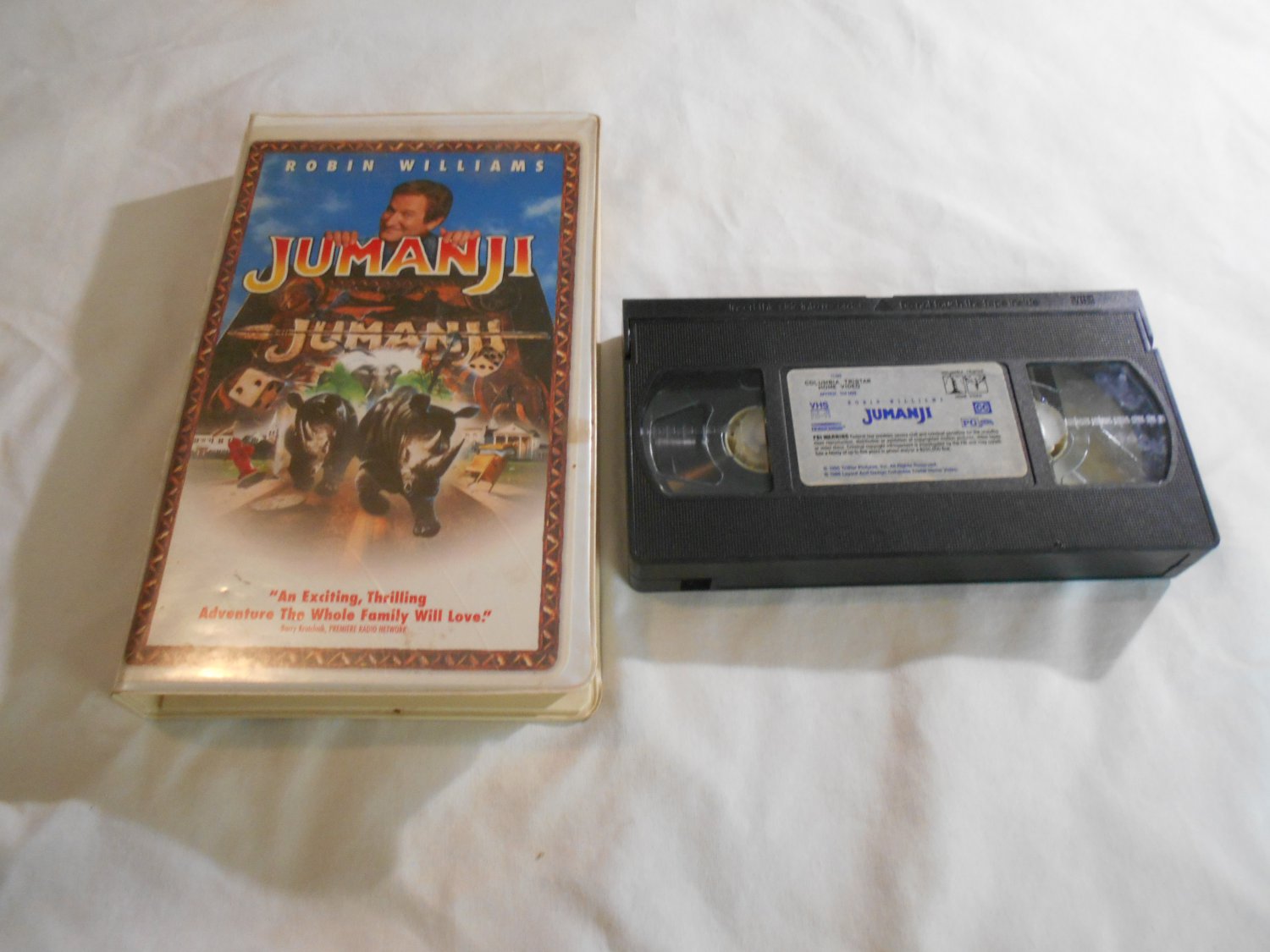 Jumanji (VHS, 1996, PG) Robin Williams, Bonnie Hunt, Kirsten Dunst