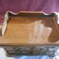 Vintage Jewelry Wood Box 2 Drawers and Top Lid Lifts 11" L x 6 1/4" W x 8"H (151)
