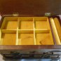 Vintage Jewelry Wood Box 2 Drawers and Top Lid Lifts 11" L x 6 1/4" W x 8"H (151)