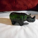 AVON Rhino Spicy After Shave Glass Bottle Green Rhinoceros (159) Empty