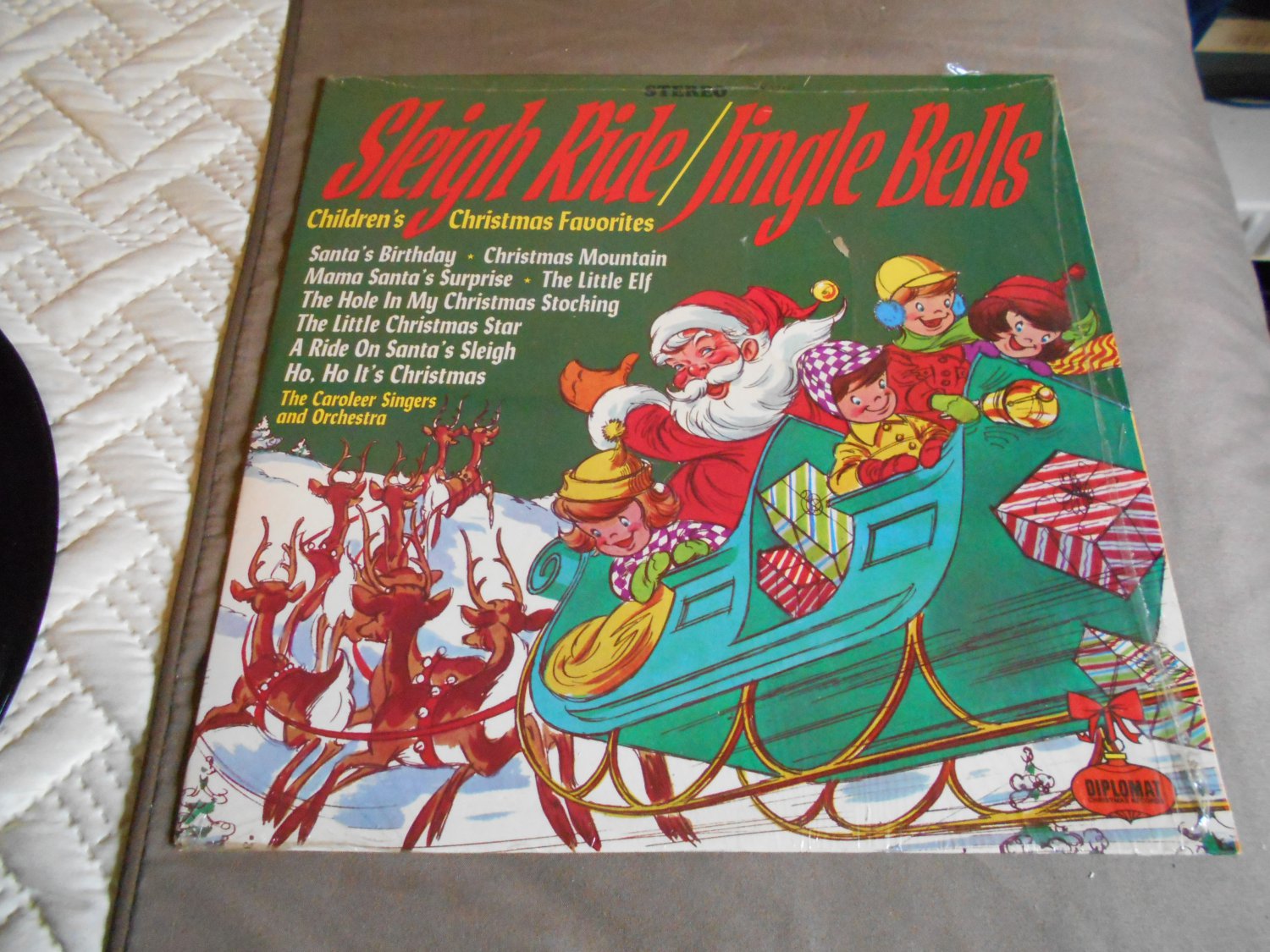 Sleigh Ride / Jingle Bells The Caroleer Singers* And Orchestra 12" Record Album SX 1716 Diplomat