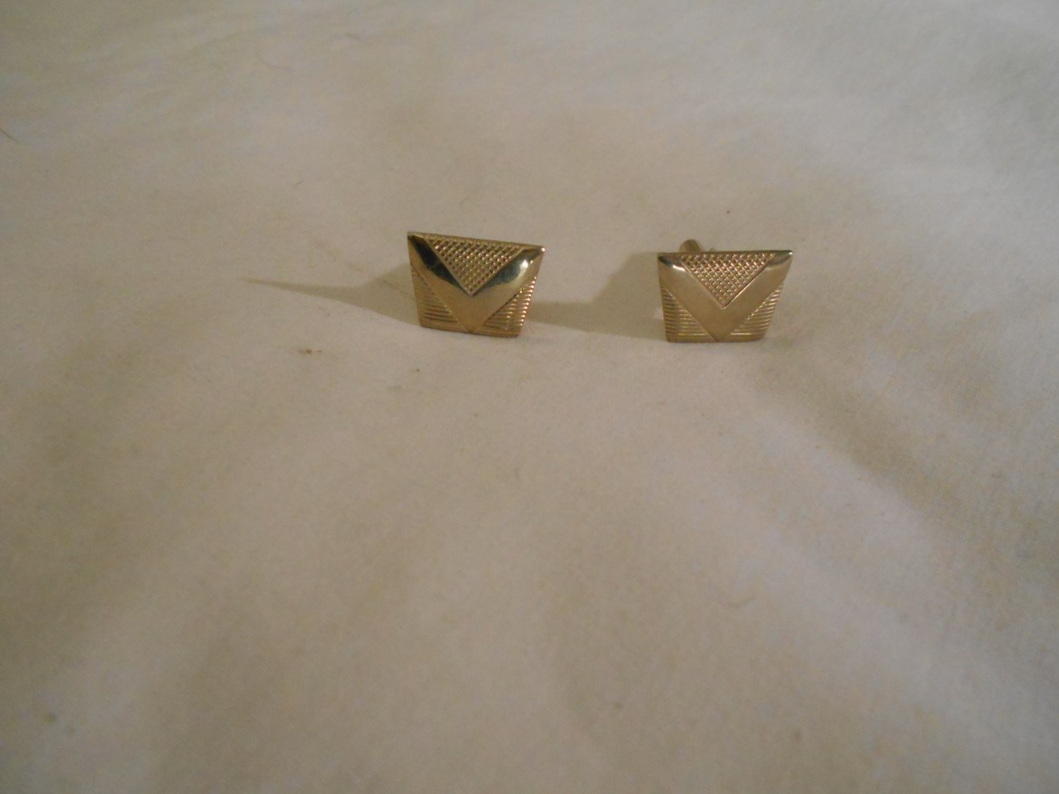 Vintage Gold Tone Cufflinks with a V