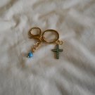 Cross with Blue Beads KeyChain / Key Chain