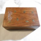 Wooden Sesham and Brass Jewelry Handcrafted Box Made in India (167)