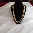 Faux Pearl Vintage 2 Strand Necklace with Slide Clasp 22"