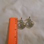 Silver Tone Soft Edged Double Diamond Shaped with Lace Design Pierced Earrings (BD2)