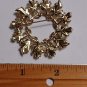 Sarah Coventry Two Tone Leaf Round Silver and Gold Pin/Brooch Wreath (J1)