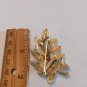 Gold Tone Multiple Leaf Cluster Pin/Brooch Could also Be a Pine Tree (J1)
