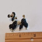 Silver and Black Enamel Poodle Dog  Pin/Brooch