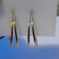 Gold Tone Double Line Hoop Style Pierced Earrings (BD2)