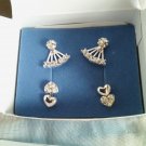 Avon 2003 Interchangeable Pierced Earring Set Silver Hearts and Fan Studs (BD2) Avon 2003 Interchangeable Pierced Earring Set Silver Hearts and Fan Studs (BD2)