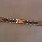 Two Tone Metal Box Chain with Elongated Square Links Bracelet 7" (BD3)