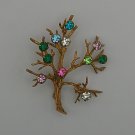 Sarah Coventry Tree of Life 1969 Color Rhinestone Pin Brooch (BD3)