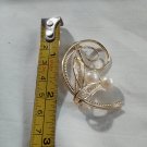 Gold Tone Filigree Swirl with two Faux Pearl and Leaf Pin Brooch (BD3)