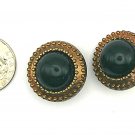 Bronze With Black Stone Center Clip On Earrings (CO2) Bronze With Black Stone Center Clip On Earrings (CO2)